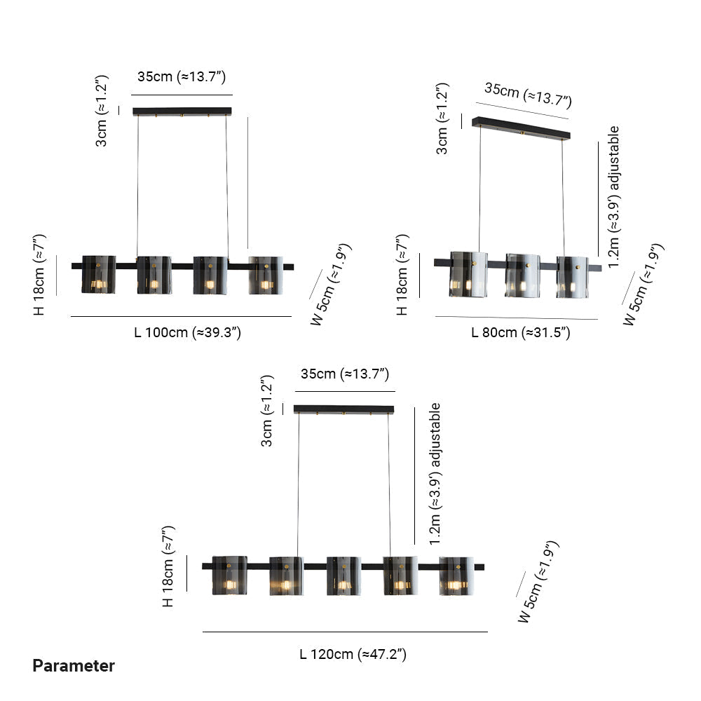 Evette Minimalista LED Lampada a Sospensione Metallo Nero/Oro Lineare Sala da Pranzo/Soggiorno/Camera da Letto