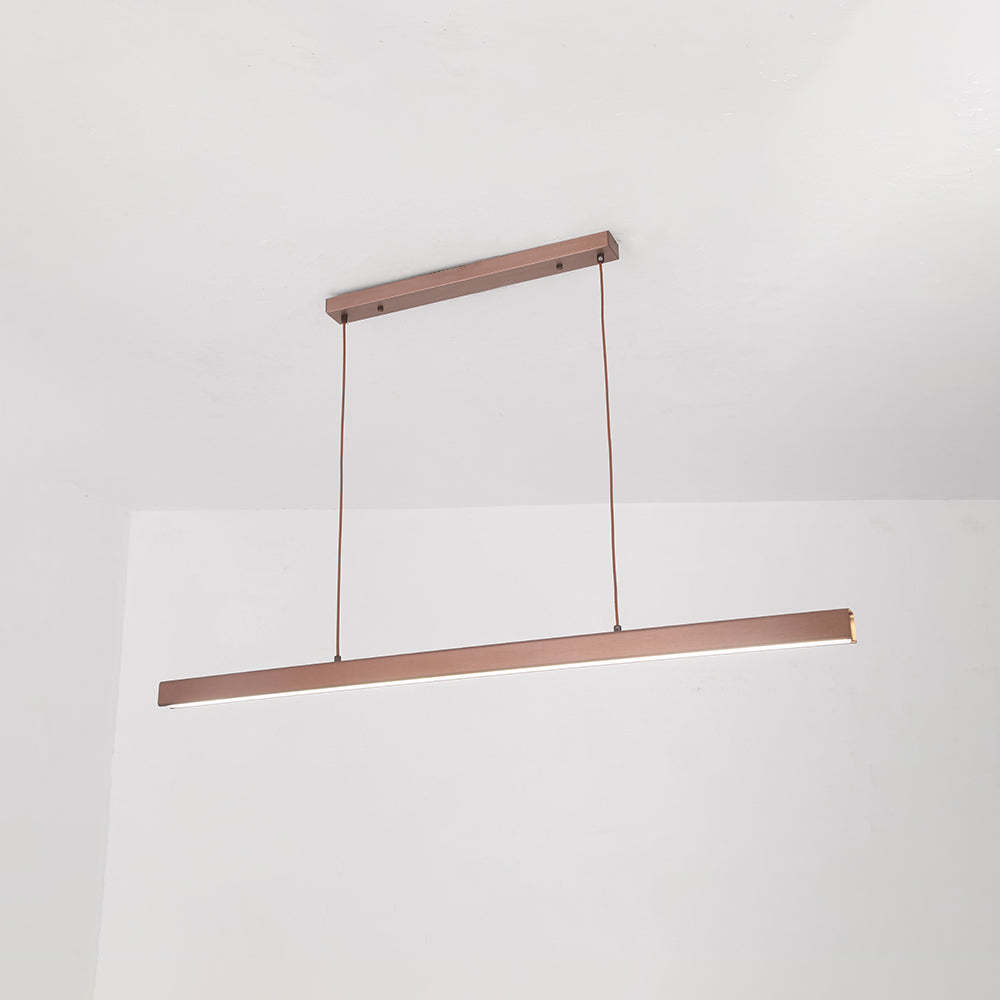 Edge Moderna LED Lampada a Sospensione Metallo Nero/Marrone Lineare