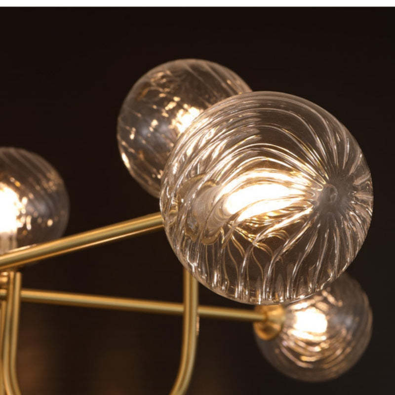 Valentina Moderno Metallo/Vetro Lux Lampadario Oro Soggiorno/Sala da Pranzo