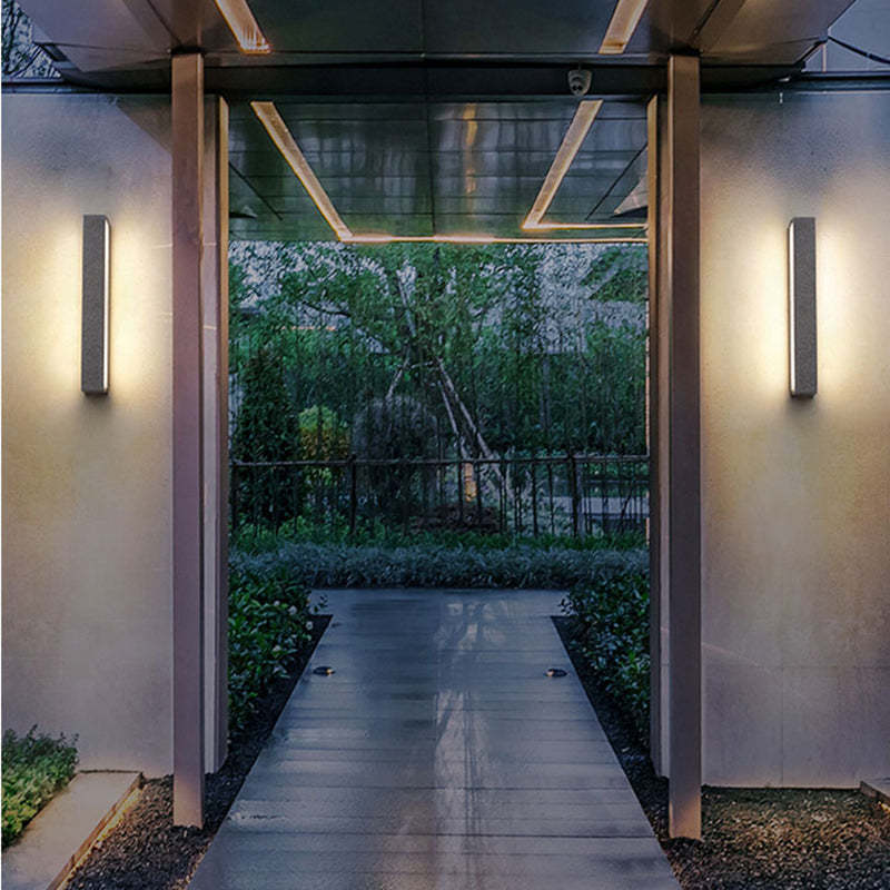 Edge Semplice Rettangolare LED Applique da Esterni Nero/Bianco Metallo Acrilico Giardino