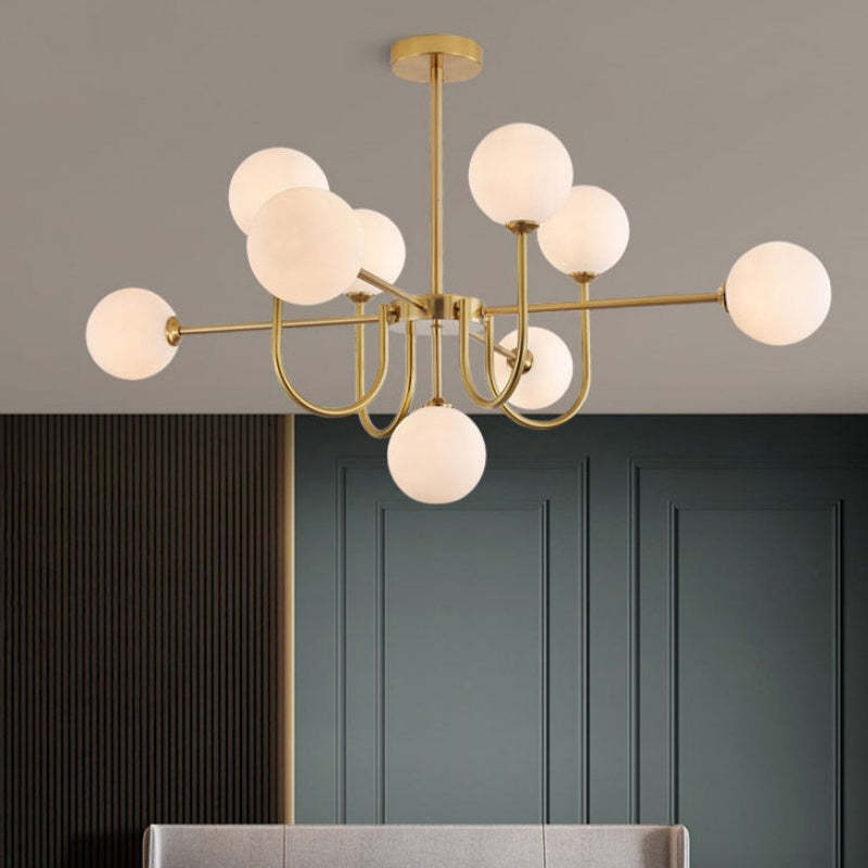 Valentina Moderno Metallo/Vetro Lux Lampadario Oro Soggiorno/Sala da Pranzo