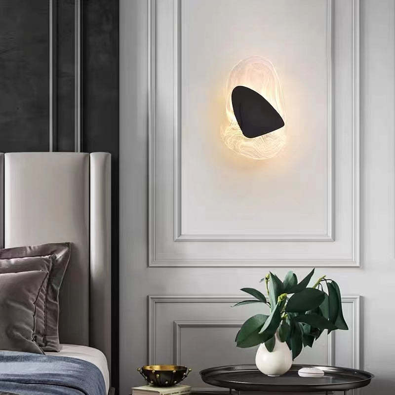 Chan Moderno LED Arte Deco Irregolare Applique Metallo/Acrilico Nero/Oro