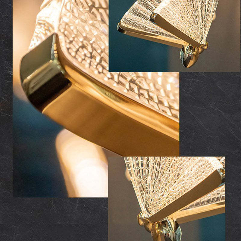 Kady Lampada a Sospensione Art Deco Cristallo/Metallo Farfalla Camera da Letto Vintage