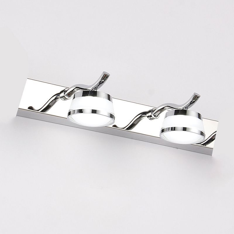 Leigh Moderno LED Applique Rotondo Metallo Bianco Specchio Bagno