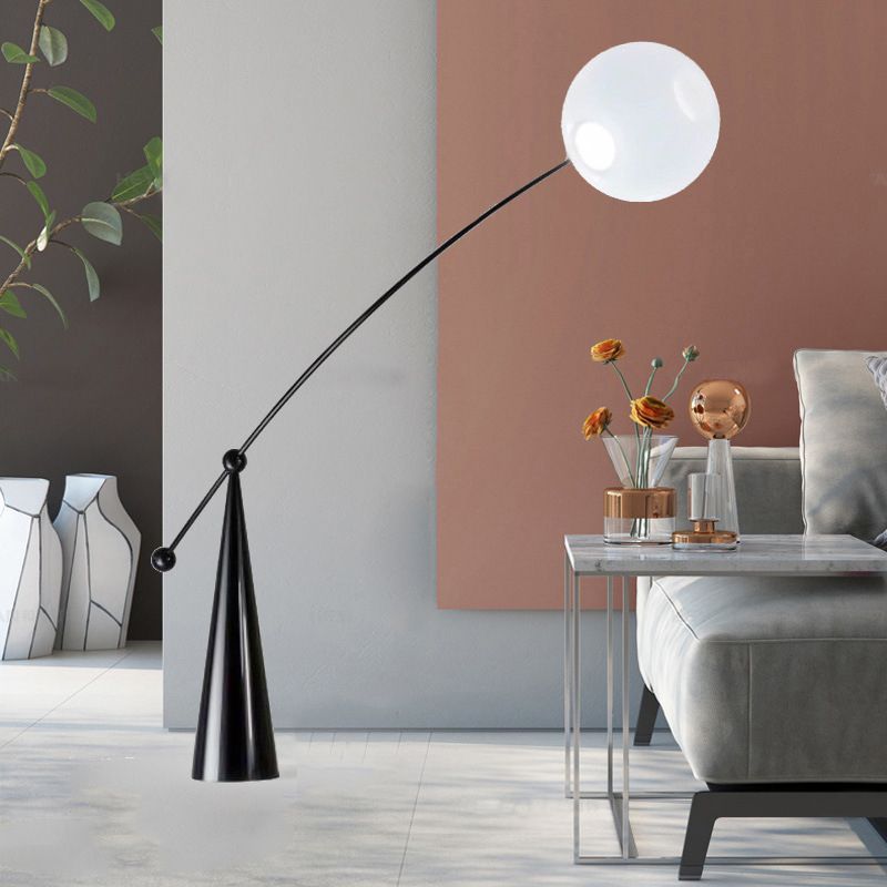 Valentina Moderne Design LED Lampade da Terra Bolla Arco Smerigliato Vetro Soggiorno