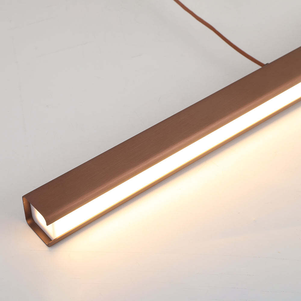 Edge Moderna LED Lampada a Sospensione Metallo Nero/Marrone Lineare