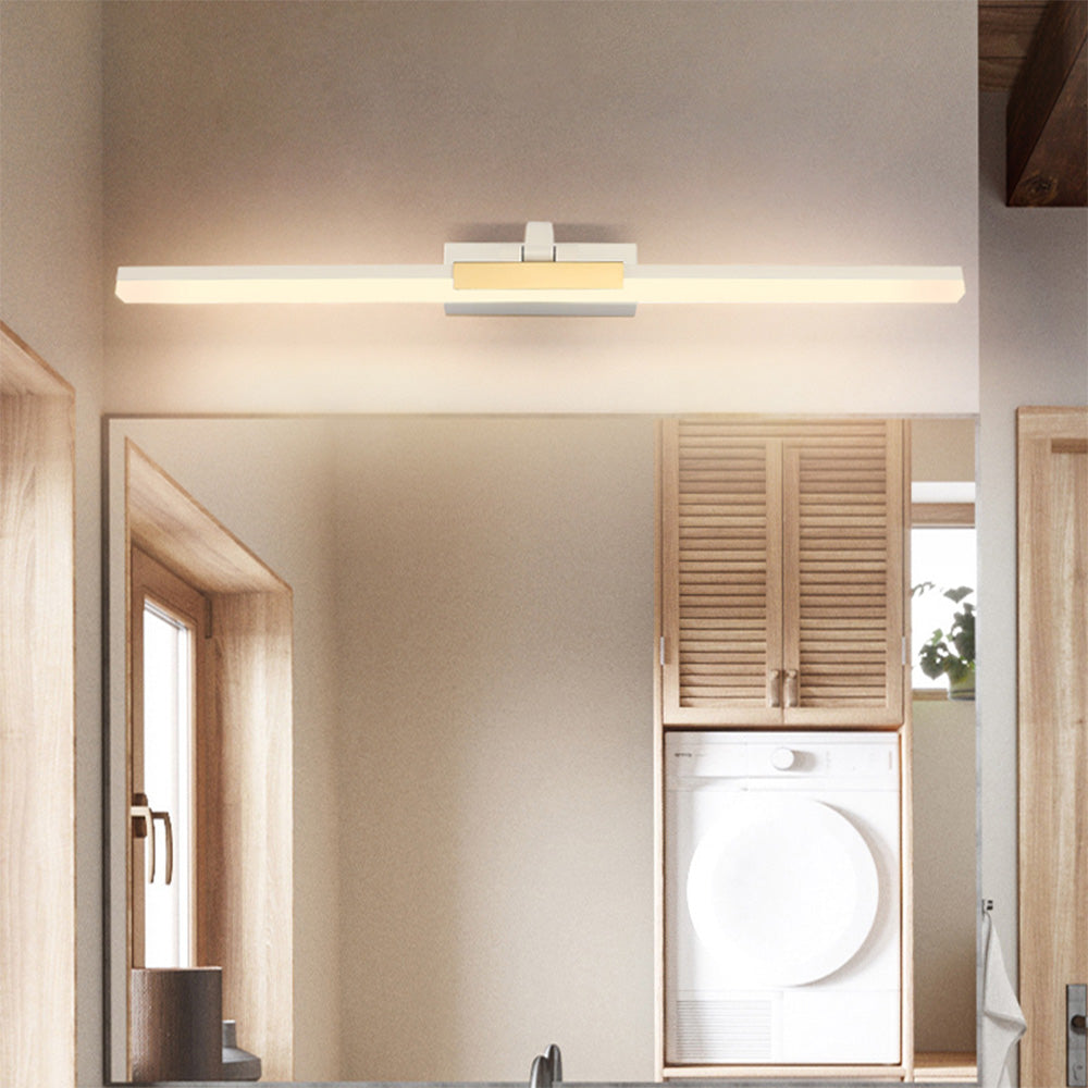 Edge Moderna LED Applique Metallo Frontale Specchio Lineare Nera/Bianca Bagno