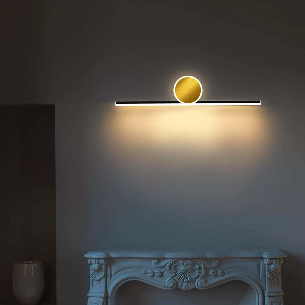 Emyr Moderna Linea Applique Circolare Semplice Oro Acrilico