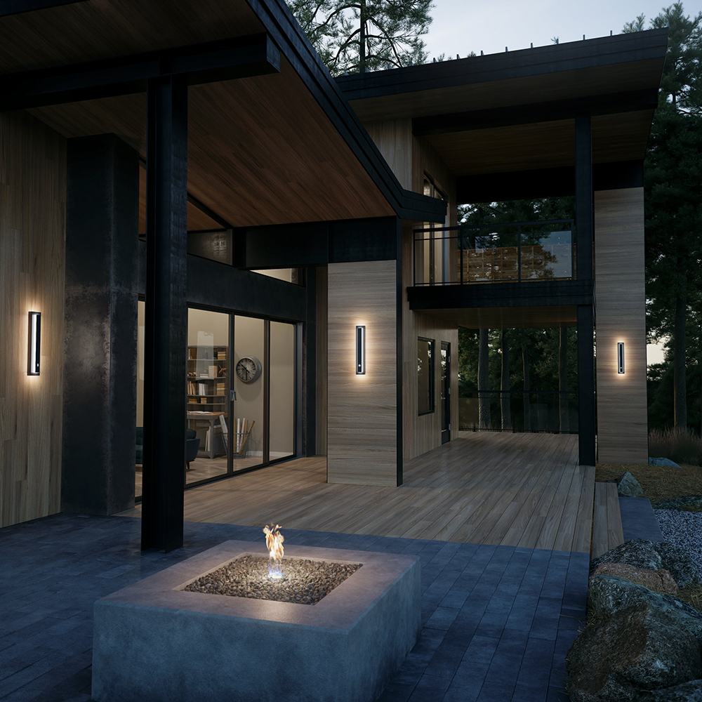 Edge Moderna LED Applique da Esterni Metallo Grigio Scuro/Bronzo Quadrato Corridoio/Giardino