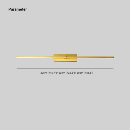 Leigh Moderno Lineare Classico LED Applique Metallo Oro Specchio Bagno