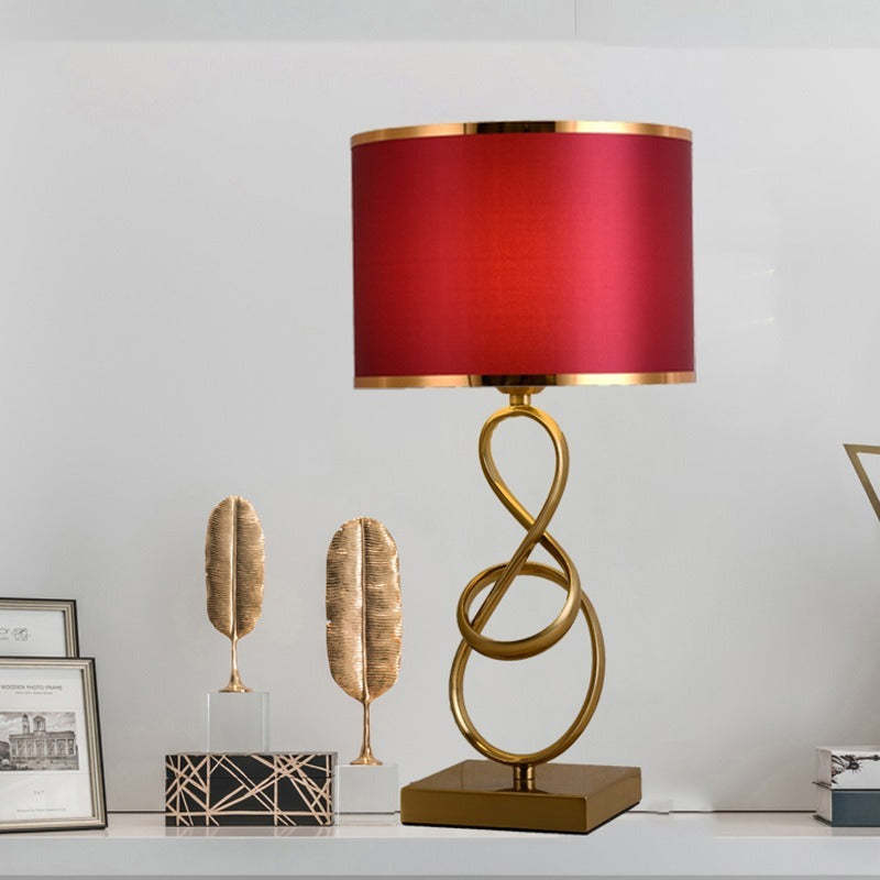 Sano Moderno LED Lampade da Terra Lusso Cilindrica Metallo/Tessuto Bianco/Rosso Soggiorno/Camera da Letto