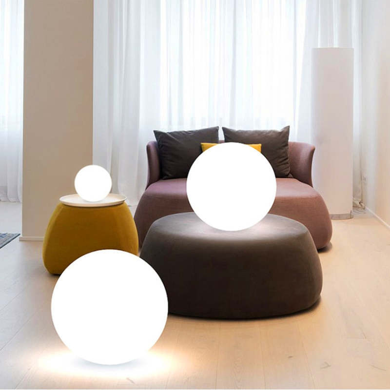 Elif Design LED Luce da Esterno Lampada da Terra Impermeabile Bianco Sfera Acrilico