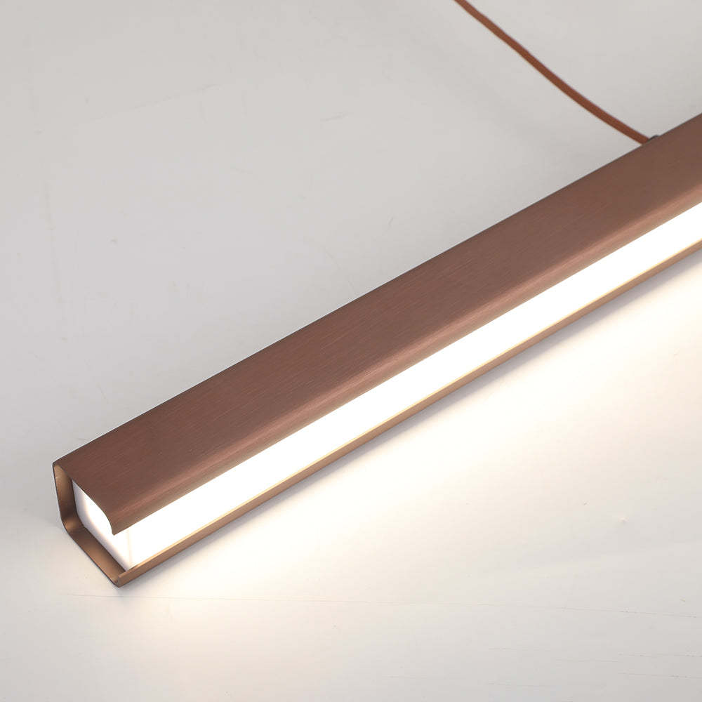 Edge Moderna LED Lampada a Sospensione Metallo Nero/Marrone Lineare