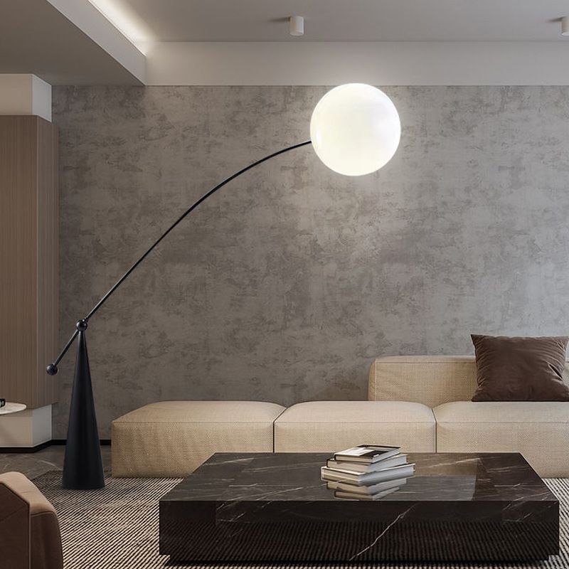 Valentina Moderne Design LED Lampade da Terra Bolla Arco Smerigliato Vetro Soggiorno
