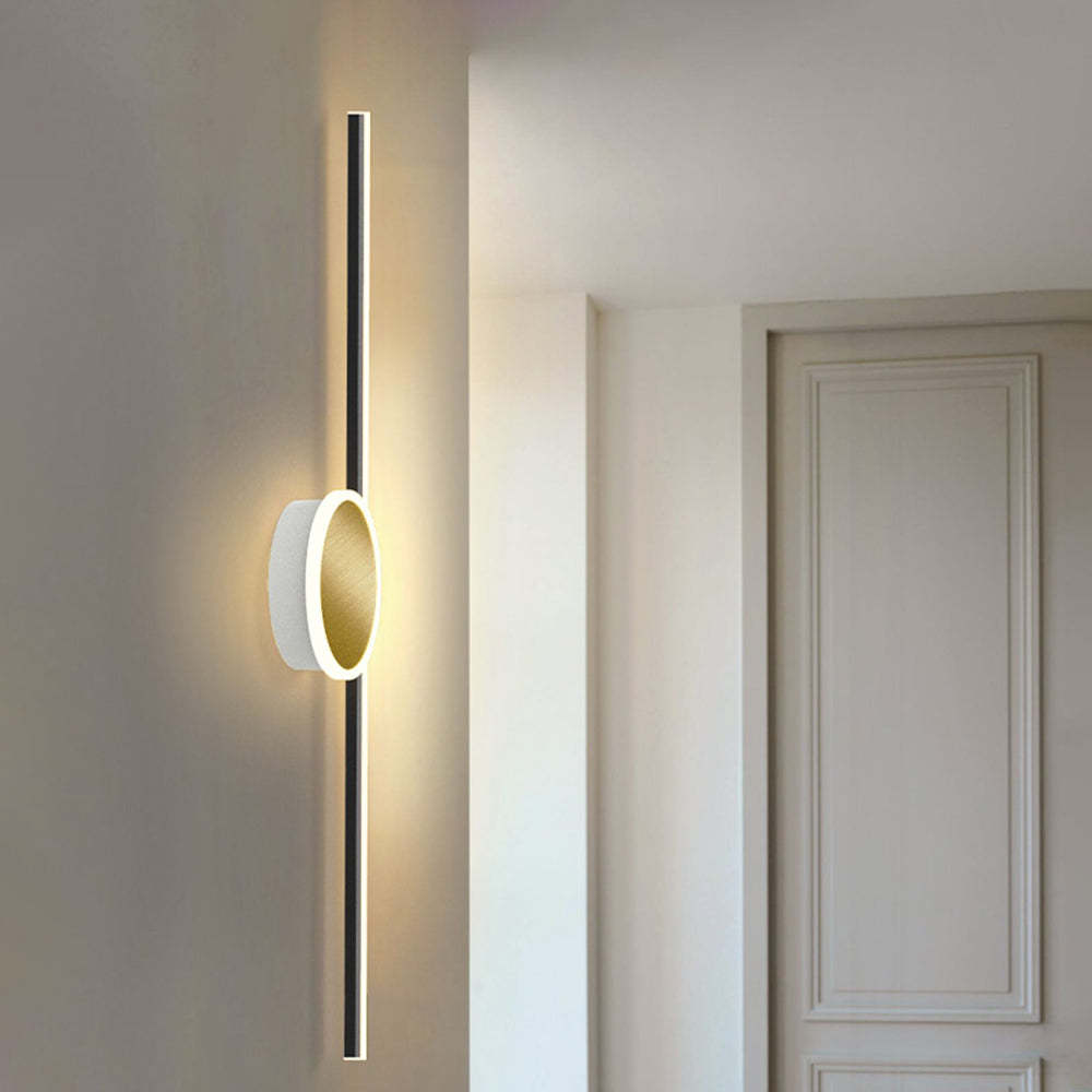 Emyr Moderna Linea Applique Circolare Semplice Oro Acrilico