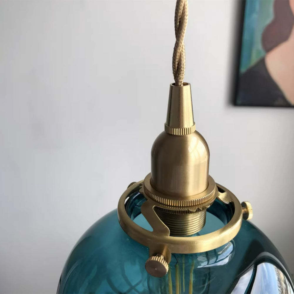 Hailie Retro Oval Vetro Metallo Lampade a Sospensione