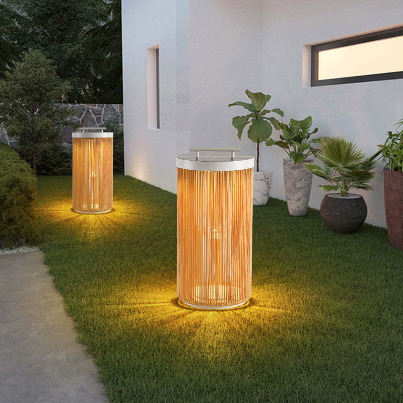 Ritta Lampade da Esterno Metallo Rattan Retro Cavo/Solare/USB Giardino