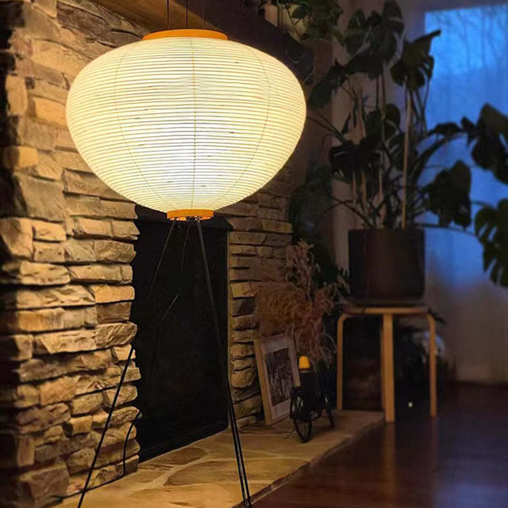 Renée Moderne Minimalista Treppiede Lanterna Carta Lampade da Terra Bianco