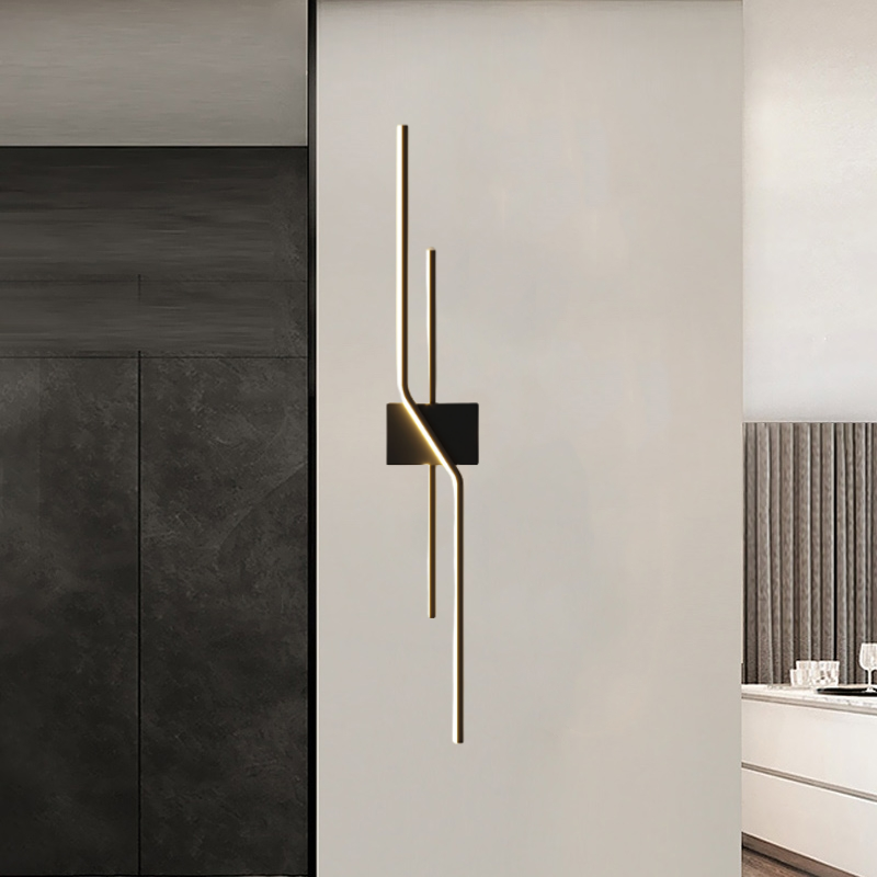 Alana Minimalista LED Lineare Interno Metallo Applique da Parete Nero/Bianco Bagno/Soggiorno/Camera da Letto