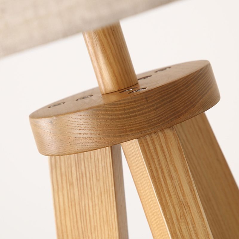 Ozawa Vintage Legno Tessuto Trianglolo Lampade da Terra Soggiorno