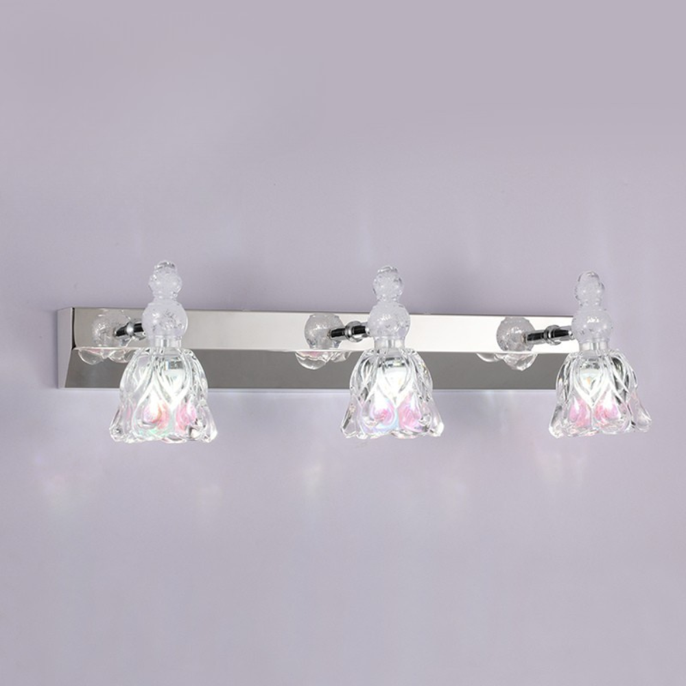 Félicie Design LED Applique Specchio Bellissimo Fiore Vanità Rosa Metallo/Vetro Bagno