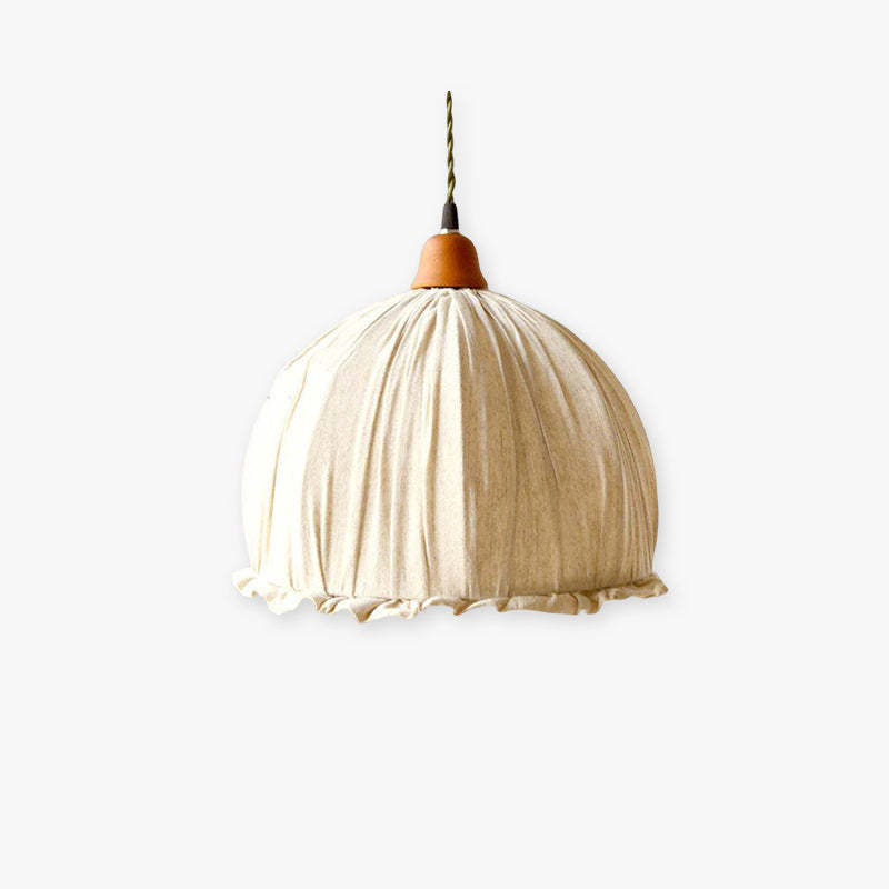 Hori Vintage LED Minimalismo Lampada a Sospensione Tessuto Beige Ciondolo Soggiorno/Camera da Letto