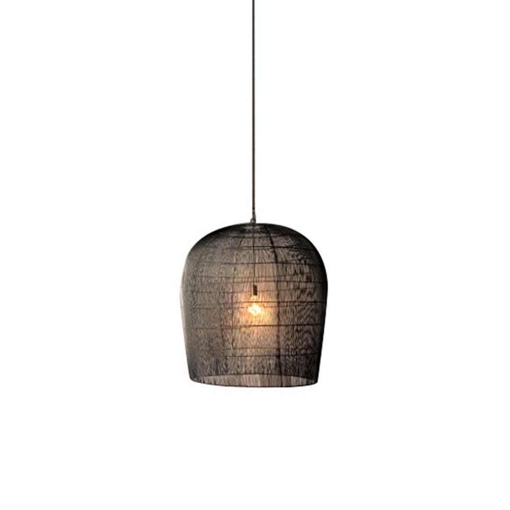 Ritta Moderno LED Lampada a Sospensione Rattan Metallo Nero/Bianco Gabbia Uccelli Soggiorno/Sala da Pranzo