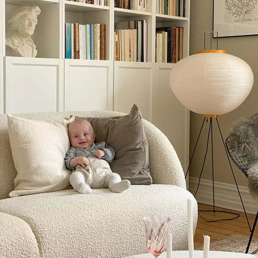 Renée Moderne Minimalista Treppiede Lanterna Carta Lampade da Terra Bianco
