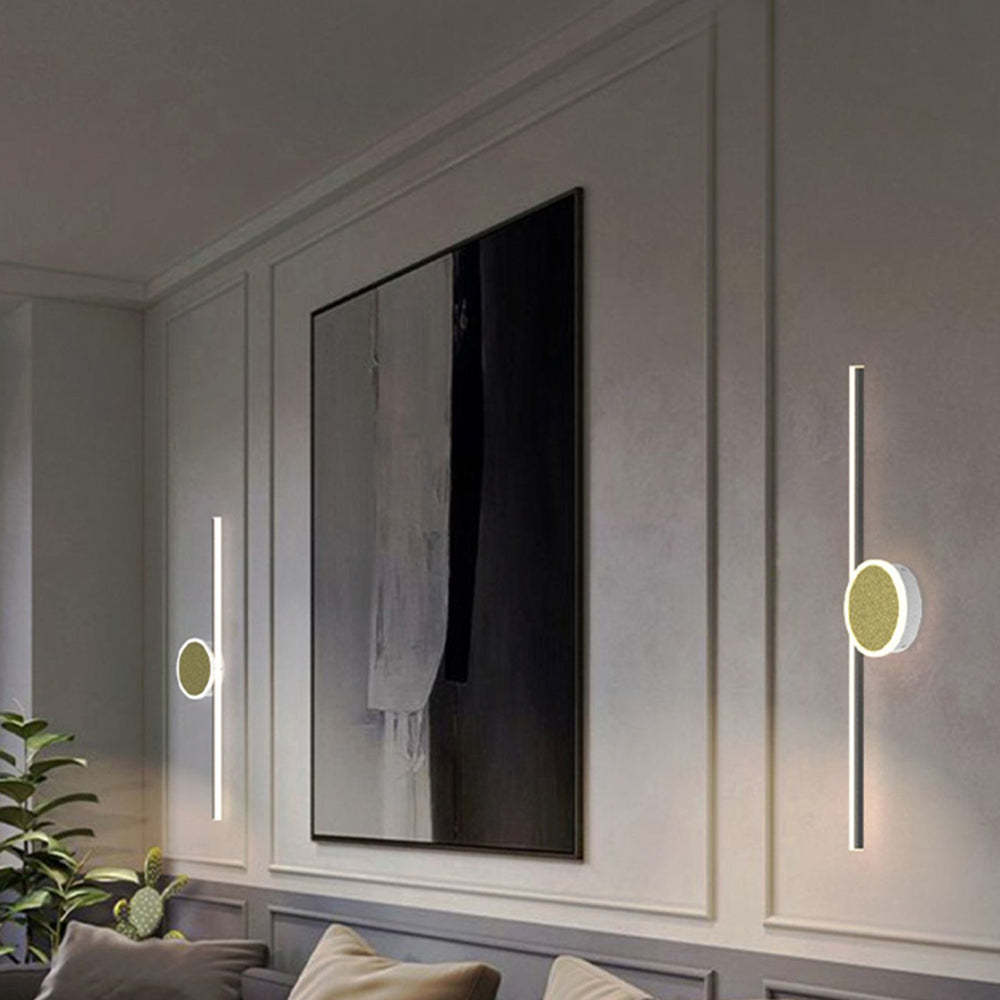 Emyr Moderna Linea Applique Circolare Semplice Oro Acrilico