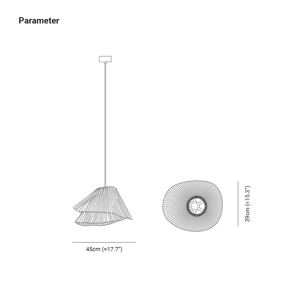 Renée Lampada a Sospensione Tessuto Bianco Camera da Letto Plissettata Arte Deco Artificiale