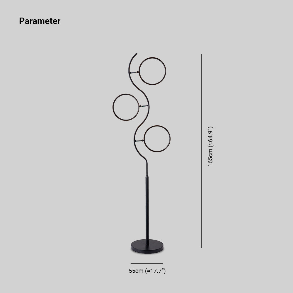 Louise Modern Nordic Curved Acrylic/Metal Floor lamp, Black