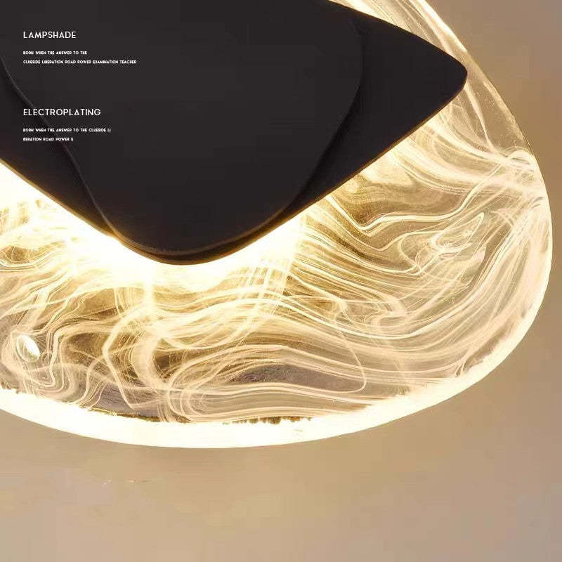 Chan Moderno LED Arte Deco Irregolare Applique Metallo/Acrilico Nero/Oro