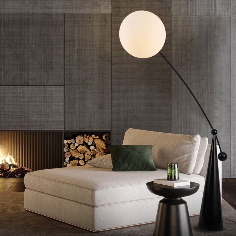 Valentina Moderne Design LED Lampade da Terra Bolla Arco Smerigliato Vetro Soggiorno