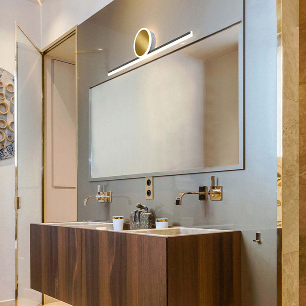 Emyr Moderna Linea Applique Circolare Semplice Oro Acrilico