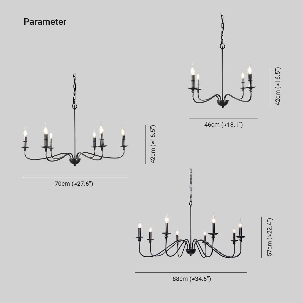 Silva Vintage Design LED Lampadario Metallo Nero/Oro Soggiorno