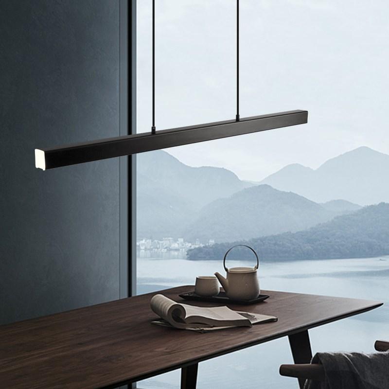 Edge Moderna LED Lampada a Sospensione Metallo Nero/Marrone Lineare