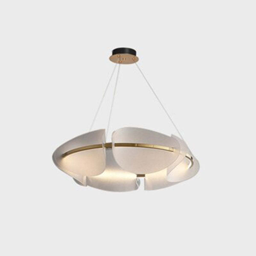 Bella Lampada a Sospensione Metallo Bianco Anello Moderna