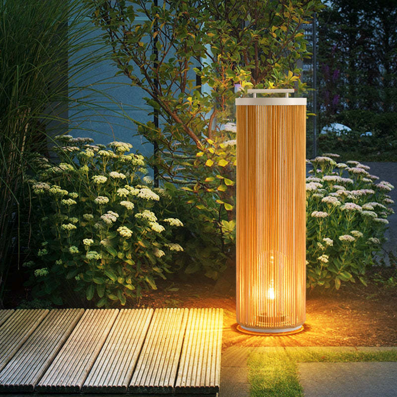Ritta Lampade da Esterno Metallo Rattan Retro Cavo/Solare/USB Giardino