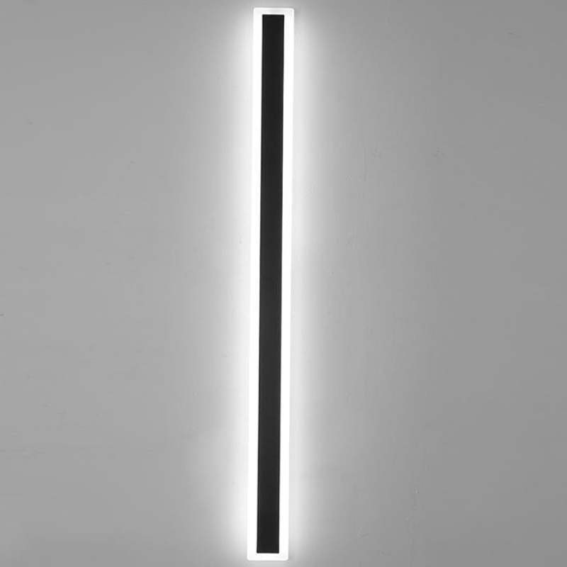 Edge LED Applique da Esterni Metallo Nero Lineare Impermeabile Corridoio/Giardino