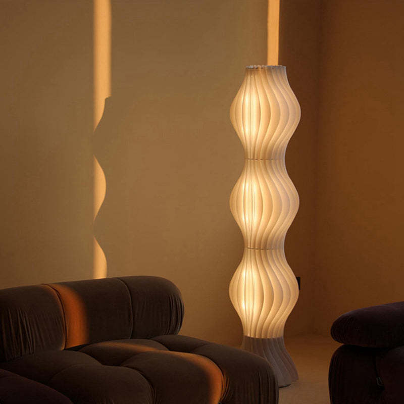 Salgado Moderno LED Lampade da Terra Artistico Acrilico Bianco Onda Soggiorno/Camera da Letto