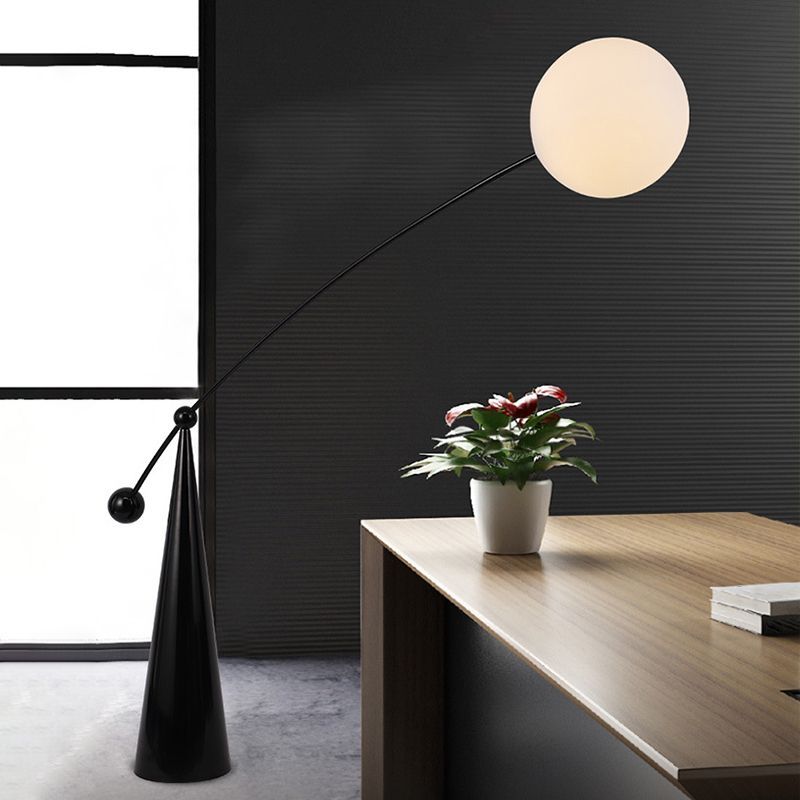 Valentina Moderne Design LED Lampade da Terra Bolla Arco Smerigliato Vetro Soggiorno