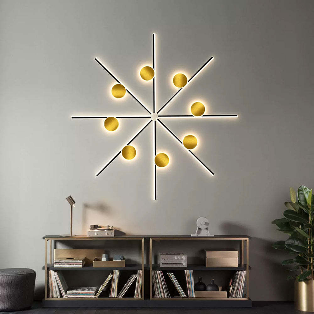 Emyr Moderna Linea Applique Circolare Semplice Oro Acrilico