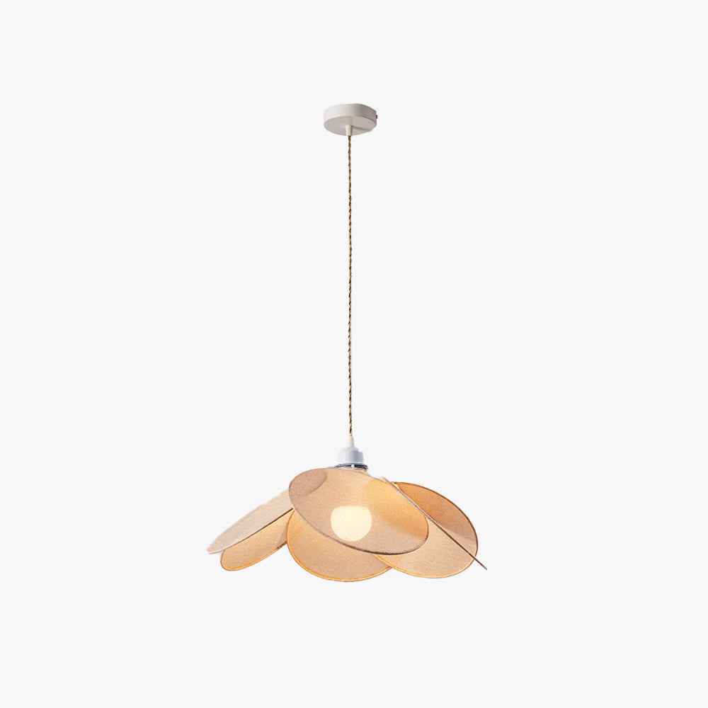 Renée Lampade a Sospensione Minimalista LED Tessuto Fiore Arancione/Marrone/Beige
