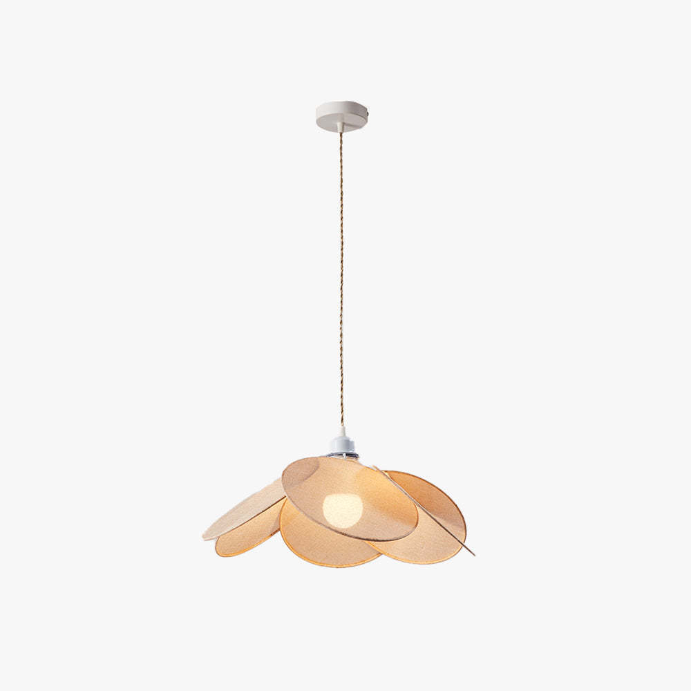Renée Lampade a Sospensione Minimalista LED Tessuto Fiore Arancione/Marrone/Beige