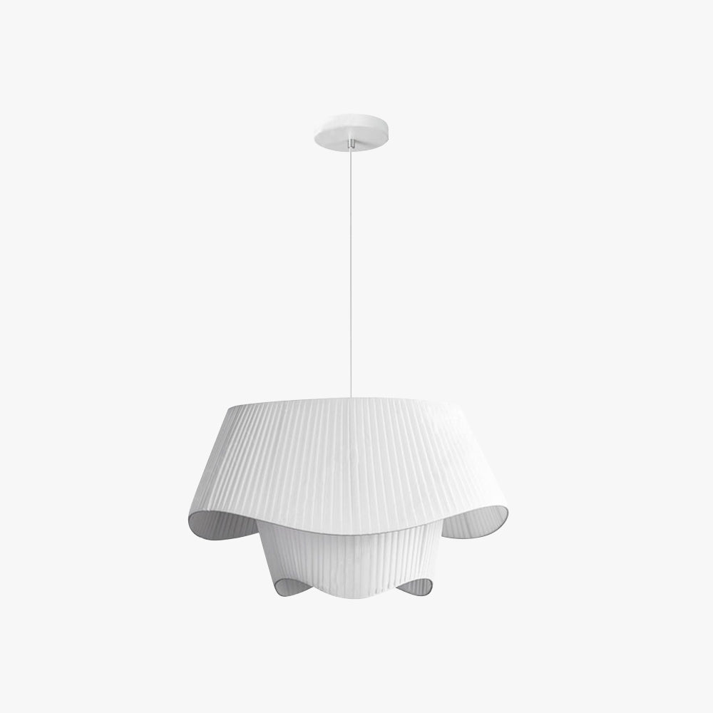 Renée Moderni LED Lampada a Sospensione Tessuto Francese/Metallo Bianco
