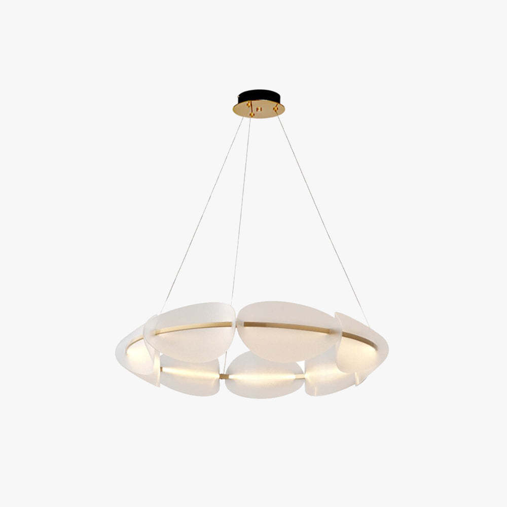 Bella Lampada a Sospensione Metallo Bianco Anello Moderna