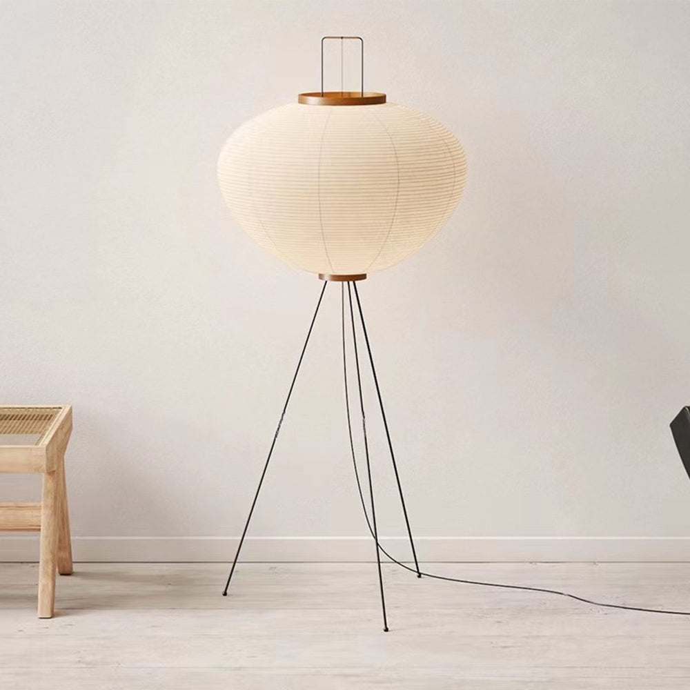 Renée Moderne Minimalista Treppiede Lanterna Carta Lampade da Terra Bianco