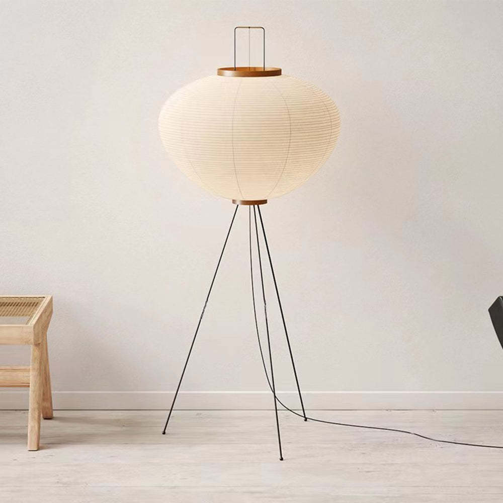Renée Moderne Minimalista Treppiede Lanterna Carta Lampade da Terra Bianco