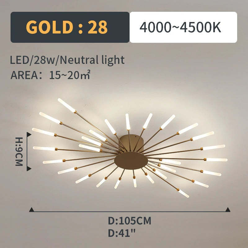 Lowry Moderni LED Montaggio Incasso Plafoniere Fuochi Artificiali Nere/Ore Soggiorno/Camera da Letto