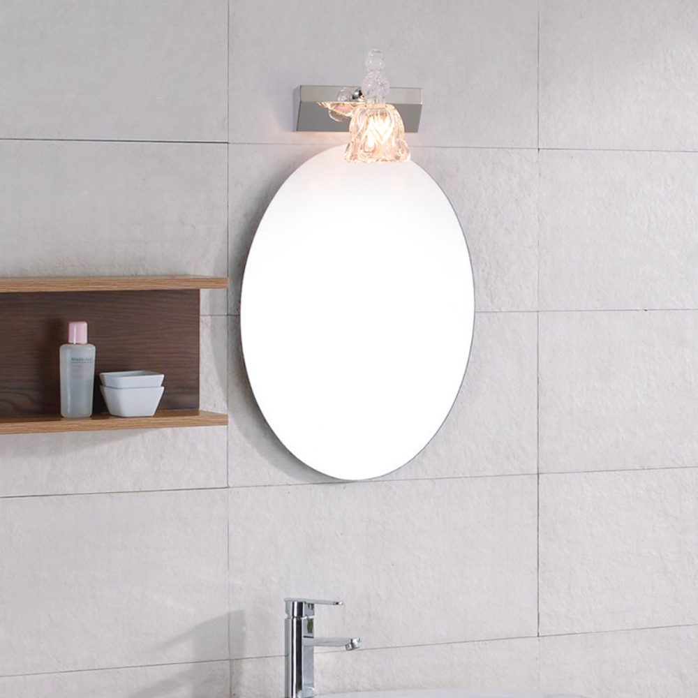 Félicie Design LED Applique Specchio Bellissimo Fiore Vanità Rosa Metallo/Vetro Bagno